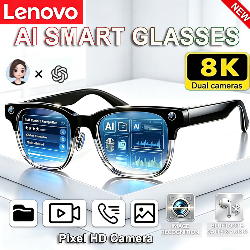 Smart Glasses Lens - Lenovo 8K HD KI-Smart-Brille KI-Übersetzung Freisprechfunktion