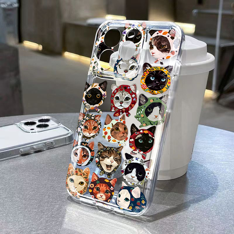 Samsung Galaxy A55 - Niedliche Bandana-Katze Transparente Handyhülle für Samsung