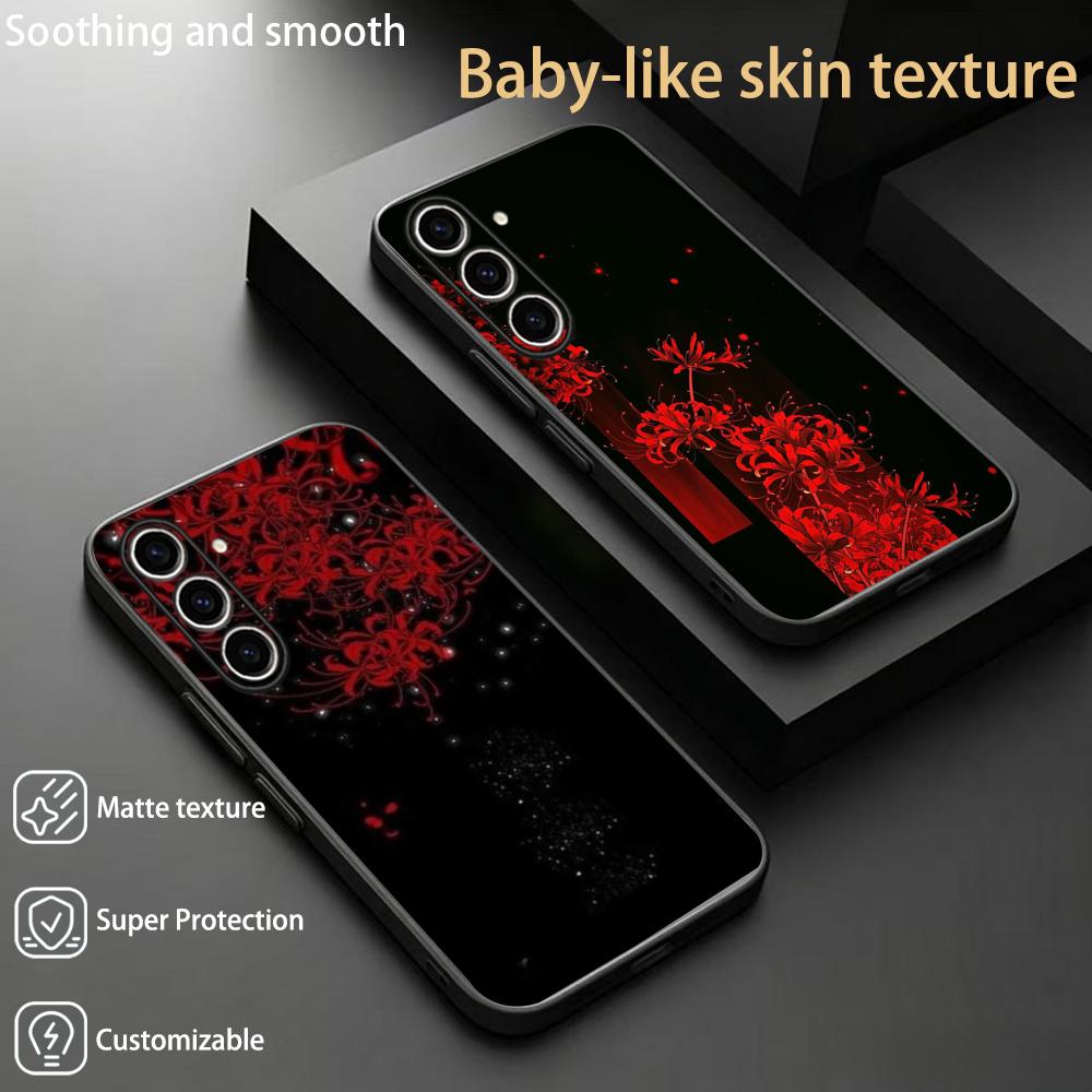 Samsung Galaxy S24 - Rote Spinnenlilie Japan Kunstmode-Design Handyhülle für